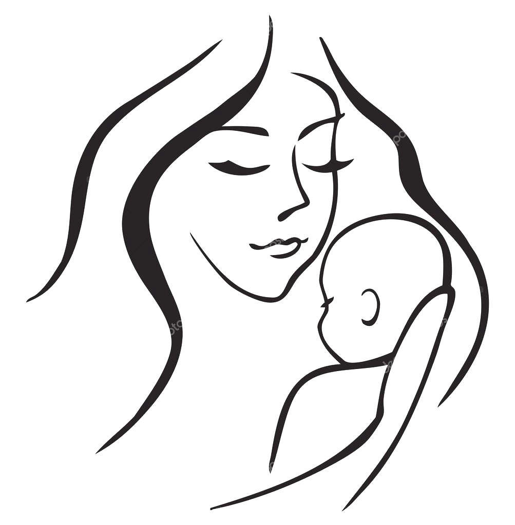 Контур женщина с младенцем